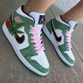 Cherry Weed Pattern Green Baby Pink Custom Air Jordan 1