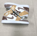 Classic Brown Tan White Custom Air Jordan 1