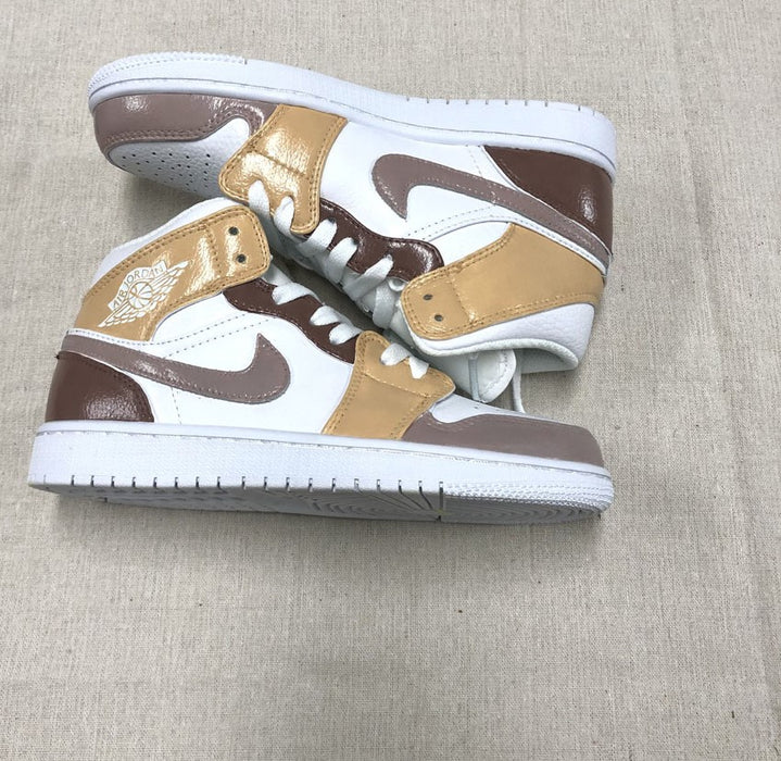 Classic Brown Tan White Custom Air Jordan 1