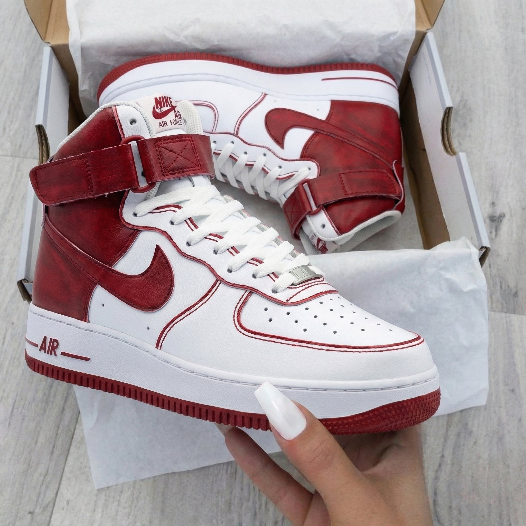 Classic Burgundy White Custom Air Force 1