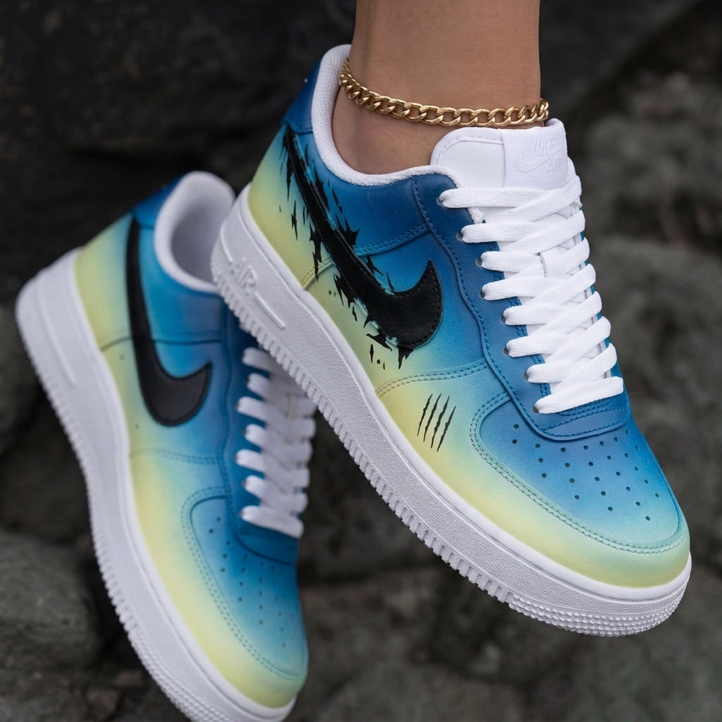 Claw Mark Blue Yellow Custom Air Force 1