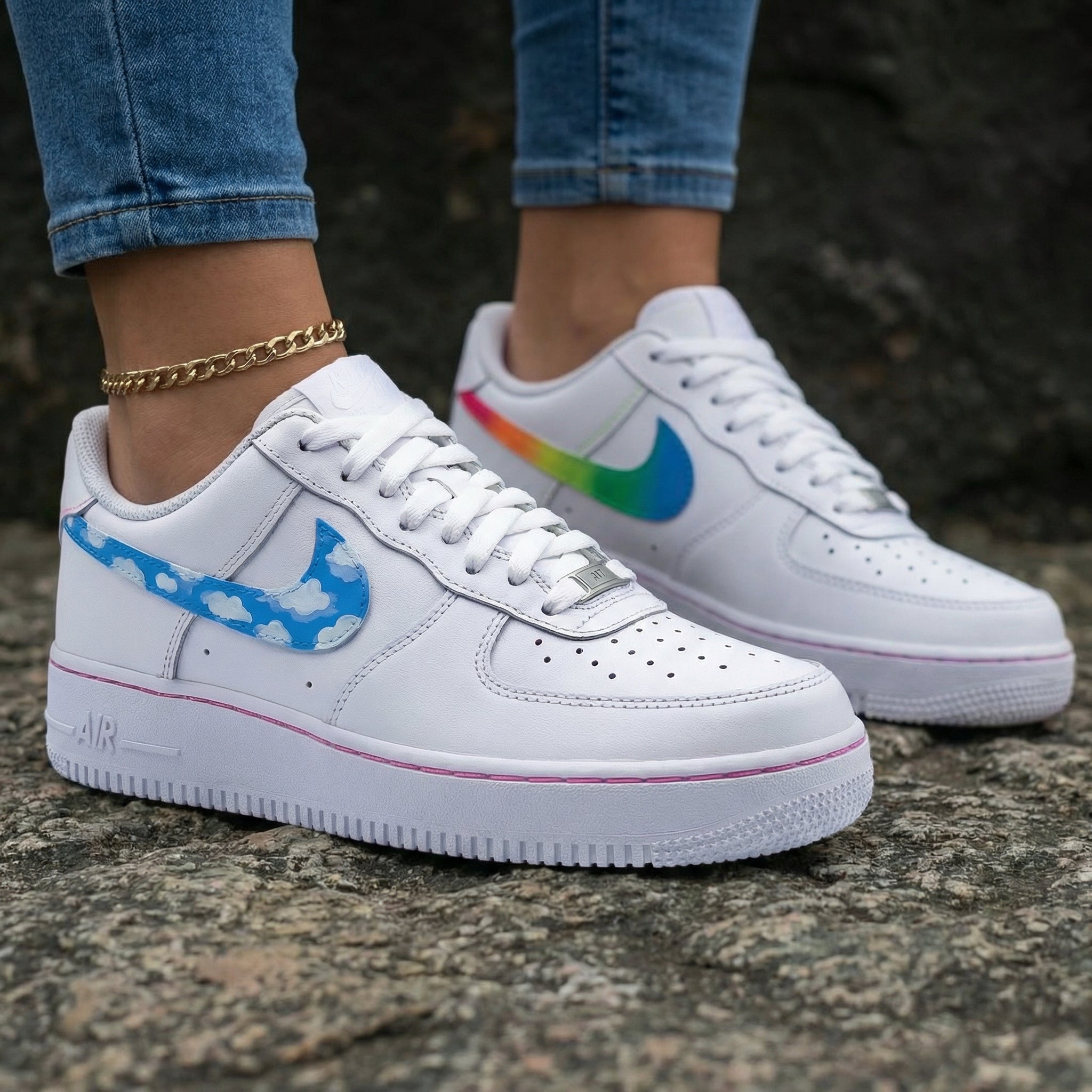 Cloud Pattern Blue Rainbow Custom Air Force 1