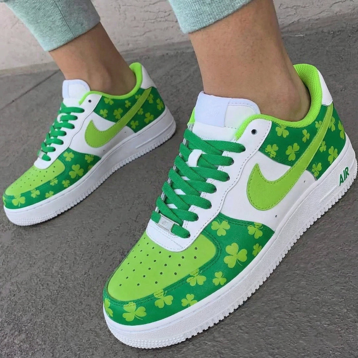 Clover Pattern Green Custom Air Force 1