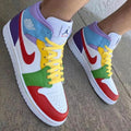 Color Block Baby Blue Purple Yellow Green Red Custom Air Jordan 1