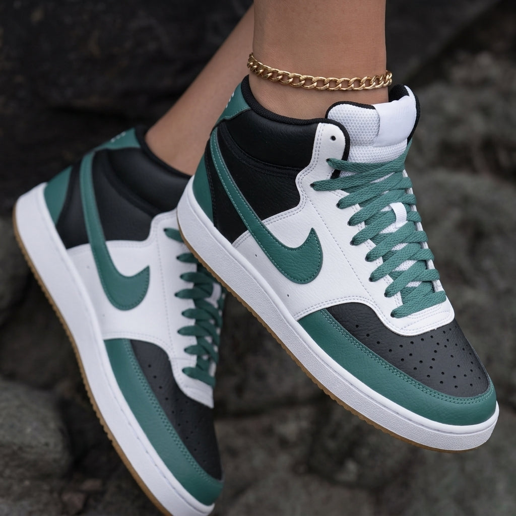 Color Block Black Teal Custom Nike Court Vision