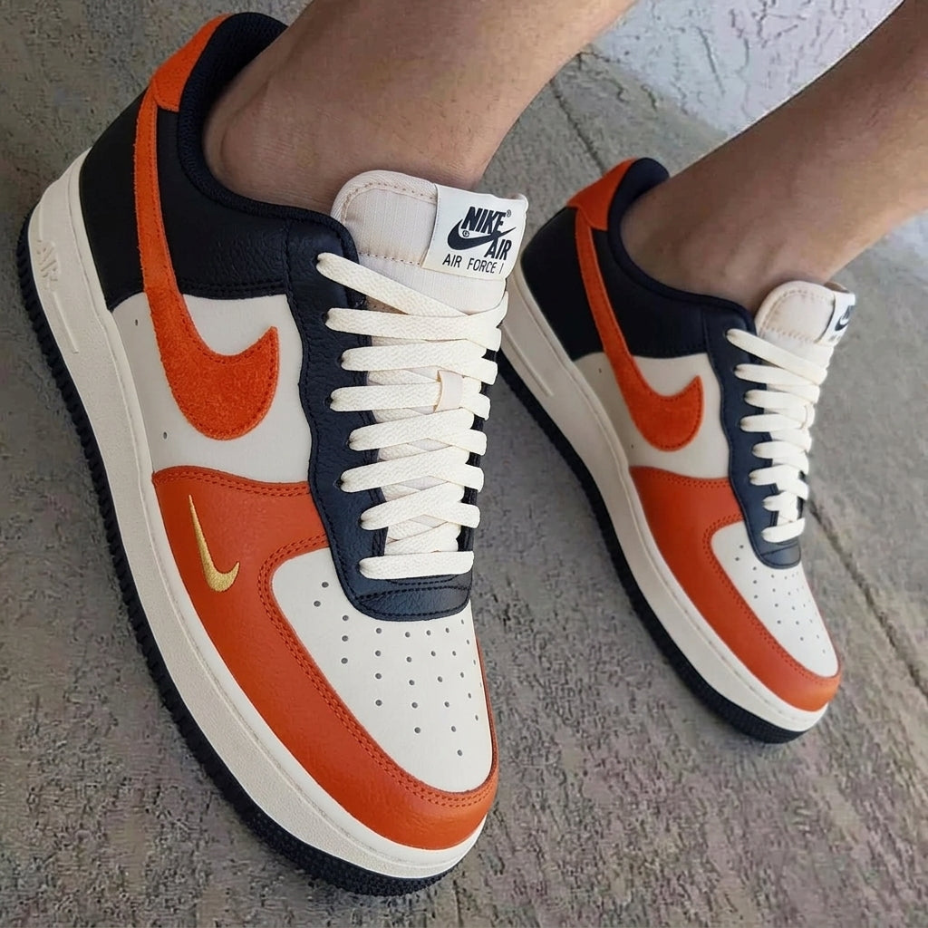 Color Block Orange Black Custom Air Force 1