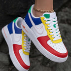 Color Blocked Red Yellow Blue Green Custom Air Force 1