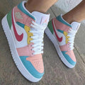 Colorful Block Baby Pink Green Yellow Blue Custom Air Jordan 1