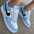 Comic Style Baby Blue Black Custom Air Force 1