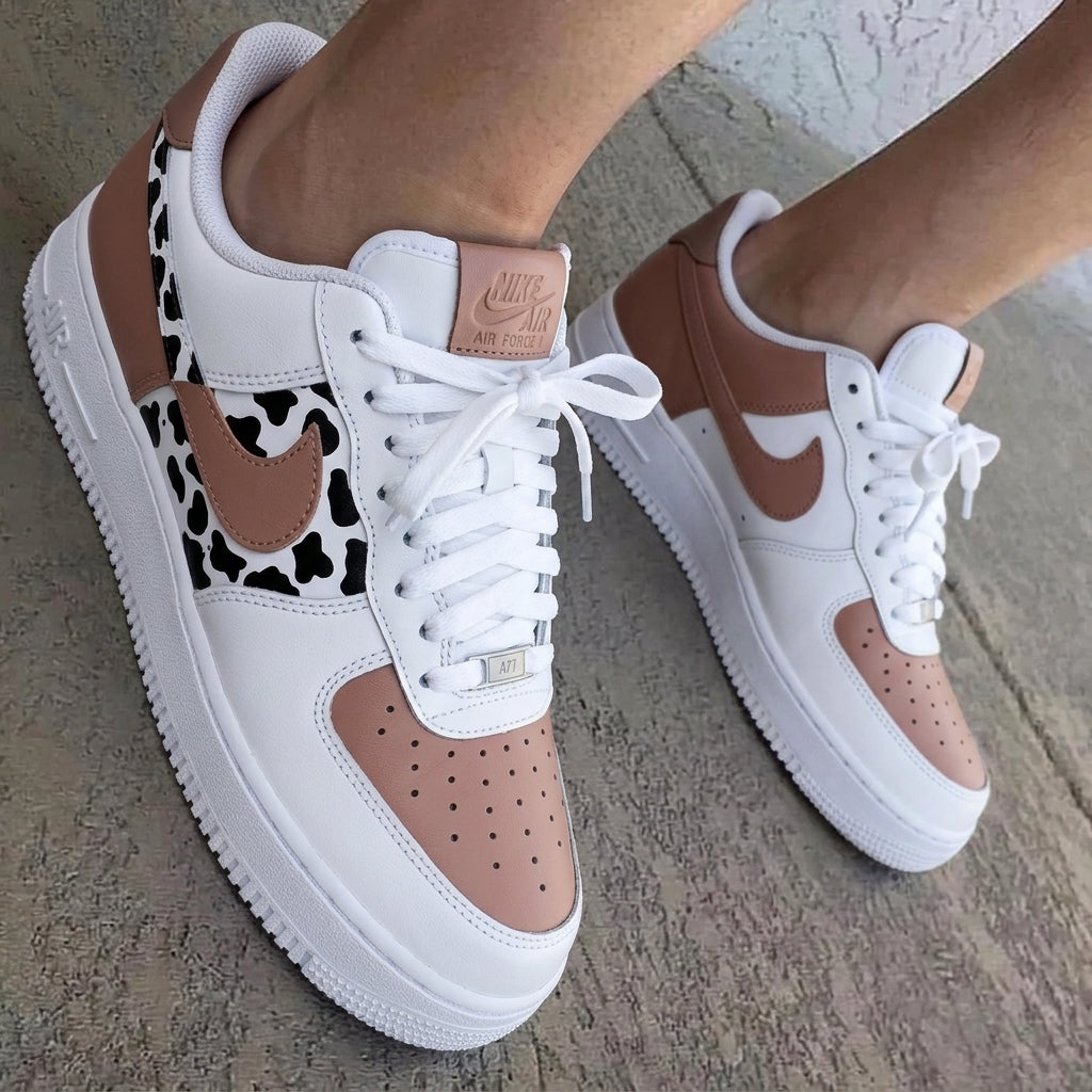 Cow Print Brown Black Custom Air Force 1