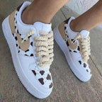 Cow Print Tan Custom Air Force 1 Thick Shoelace