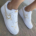 Crack Pattern White Gold Custom Air Force 1