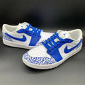 Cracked Pattern Blue White Custom Air Jordan 1