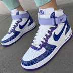 Cracked Pattern Purple Blue Custom Air Force 1