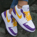 Cracked Pattern Purple Yellow Custom Air Jordan 1
