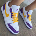 Cracked Pattern Purple Yellow Custom Air Jordan 1