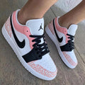 Cracked Print Baby Pink Black Custom Air Jordan 1