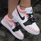 Cracked Print Baby Pink Black Custom Air Jordan 1