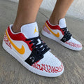 Cracked Print Red Yellow Custom Air Jordan 1