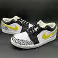 Crackle Pattern Black Yellow Custom Air Jordan 1