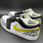 Crackle Pattern Black Yellow Custom Air Jordan 1