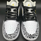 Crackle Pattern Black Yellow Custom Air Jordan 1