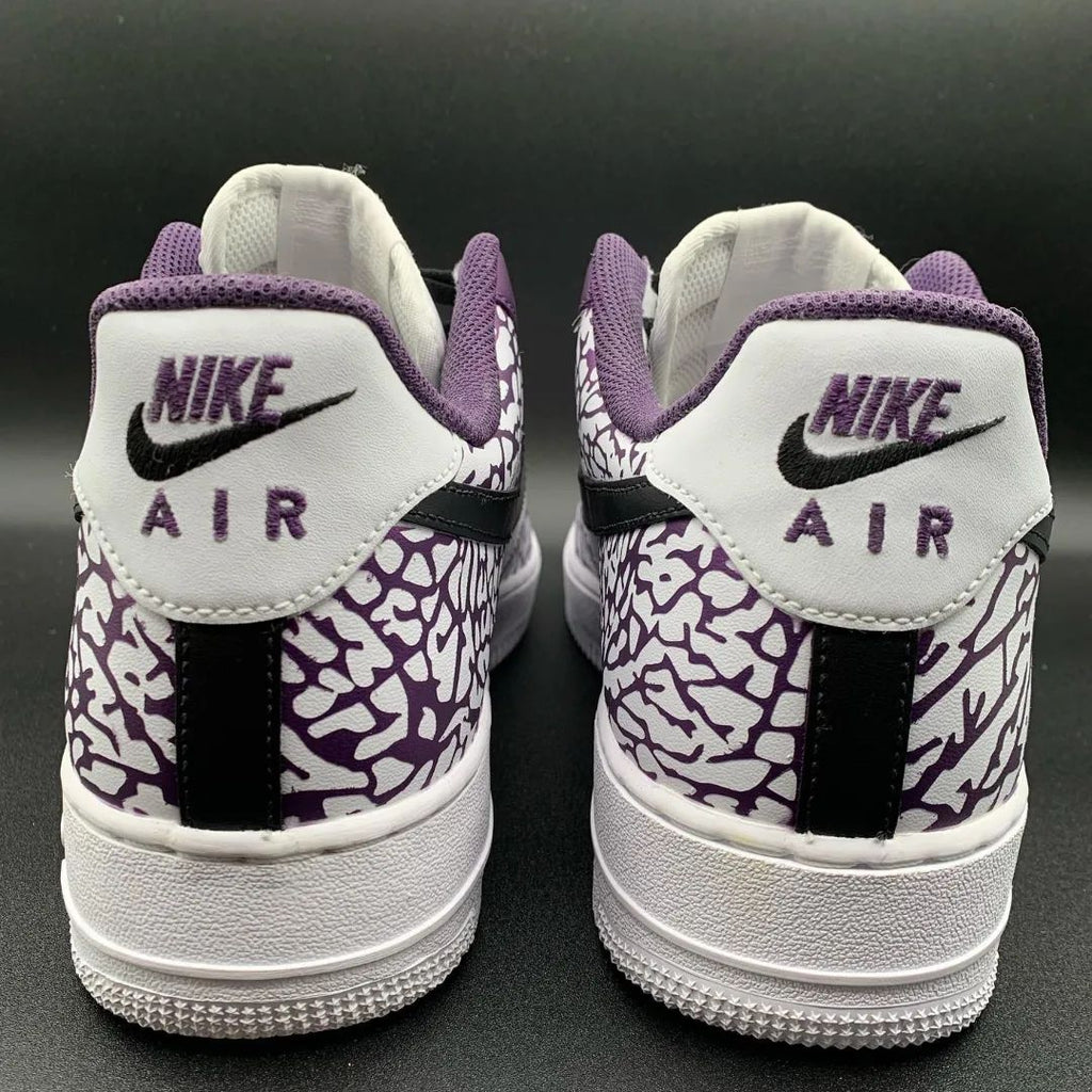 Crackle Pattern Purple Black Custom Air Force 1