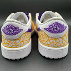 Crackle Pattern Yellow Purple Custom Air Jordan 1