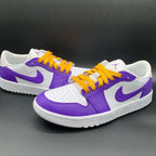 Crocodile Pattern Purple White Yellow Custom Air Jordan 1