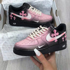 Cross Pattern Baby Pink Black Custom Air Force 1