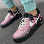 Cross Pattern Baby Pink Black Custom Air Force 1
