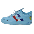Custom Air Force 1 Baby Blue Ferrari Stripes And Logo