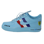 Custom Air Force 1 Baby Blue Ferrari Stripes And Logo