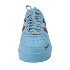 Custom Air Force 1 Baby Blue Ferrari Stripes And Logo