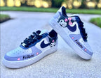 Custom Air Force 1 Baby Blue Kuromi Pattern