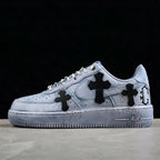 Custom Air Force 1 Baby Blue with Cross Patterns