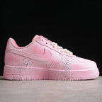 Custom Air Force 1 Baby Pink with Crosses and Splatter Design