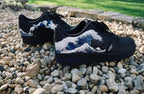 Custom Air Force 1 Black Red Blue Wave Pattern