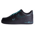 Custom Air Force 1 Black Teal Star Pattern