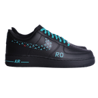 Custom Air Force 1 Black Teal Star Pattern