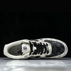 Custom Air Force 1 Black White with LV Checkerboard Pattern