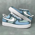 Custom Air Force 1 Blue Green Camouflage Pattern