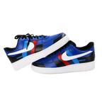 Custom Air Force 1 Blue Red Black Geometric Pattern