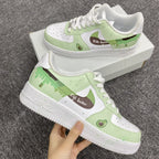 Custom Air Force 1 Light Green And White With Avocado Dripping