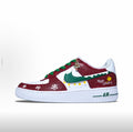 Custom Air Force 1 Maroon White Christmas Theme