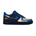 Custom Air Force 1 Navy Blue White Royal Logo Design