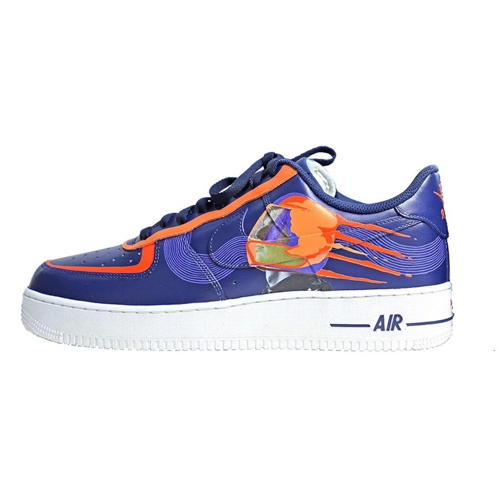Custom Air Force 1 Navy Orange Lion Logo
