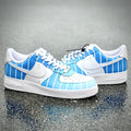 Custom Air Force 1 White Baby Blue With Stripes