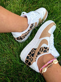 Custom Air Force 1 White Beige with Leopard Print
