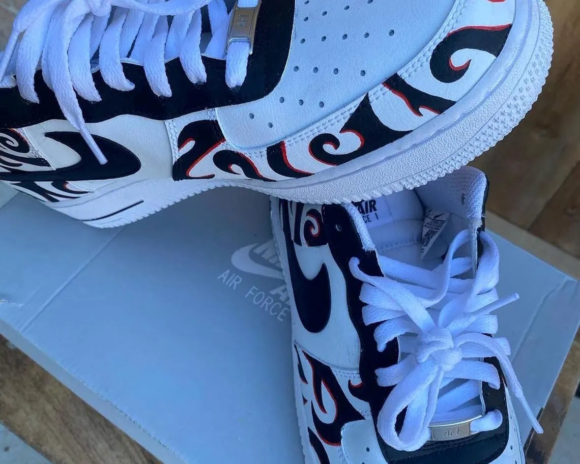 Custom Air Force 1 White Black Pattern